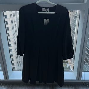 ba&sh Black 3/4 Puffy Sleeve A-Line "Tynda" Dress